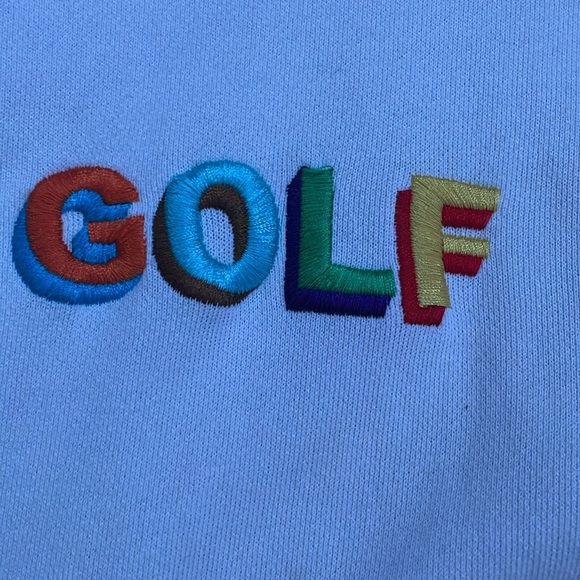multi color letter white golf hoodie from winter of 2020 - Picture 3 of 4